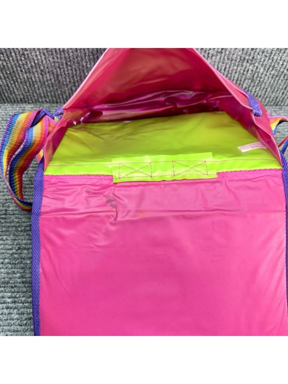 Lisa Frank Panda Painter Backpack Bag Vintage 90’s Rainbow Straps Case VERY RARE - Picture 5 of 16